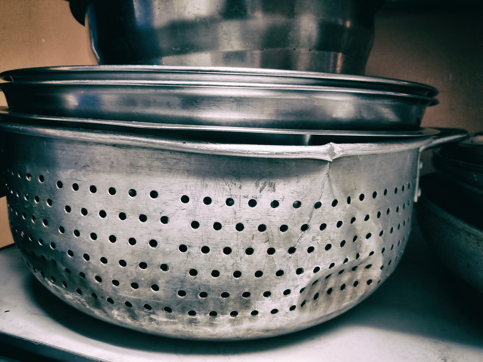  collander and mixing bowls ©2018 by bret wills